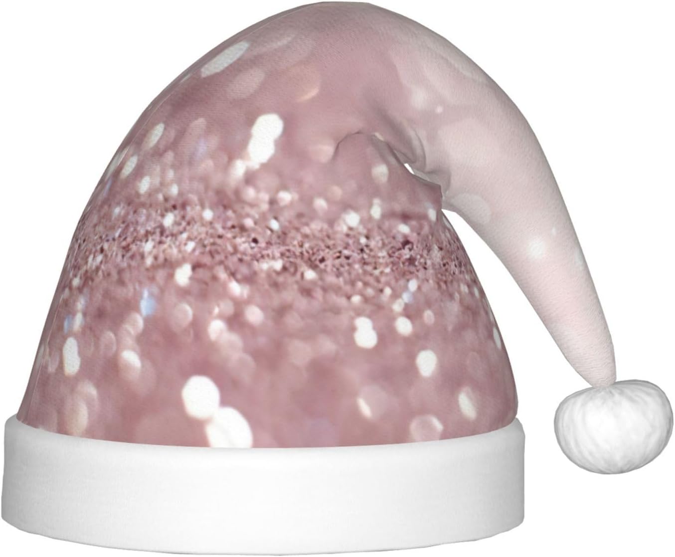 Pink Glitter Christmas Santa Hat Small Size for Party