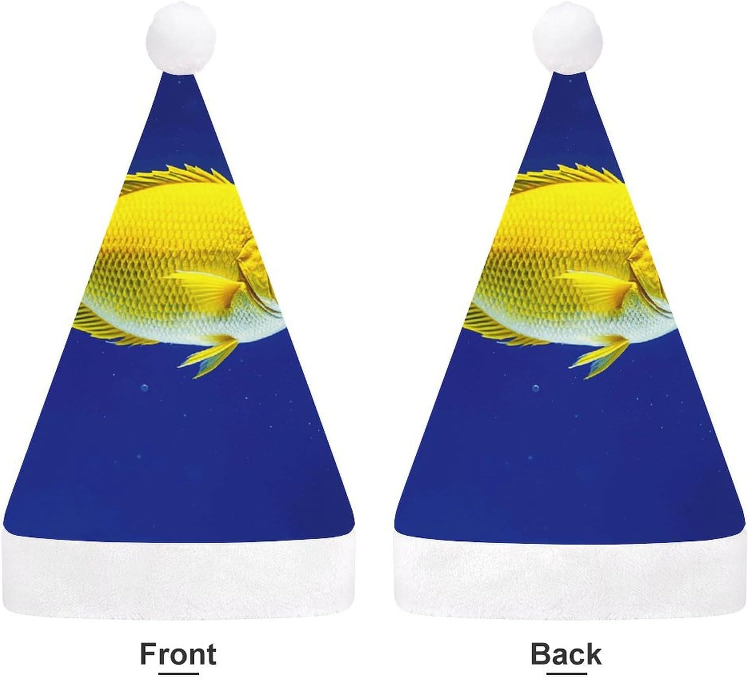 Santa Hat Fly Yellow Fish Christmas Hat Adult