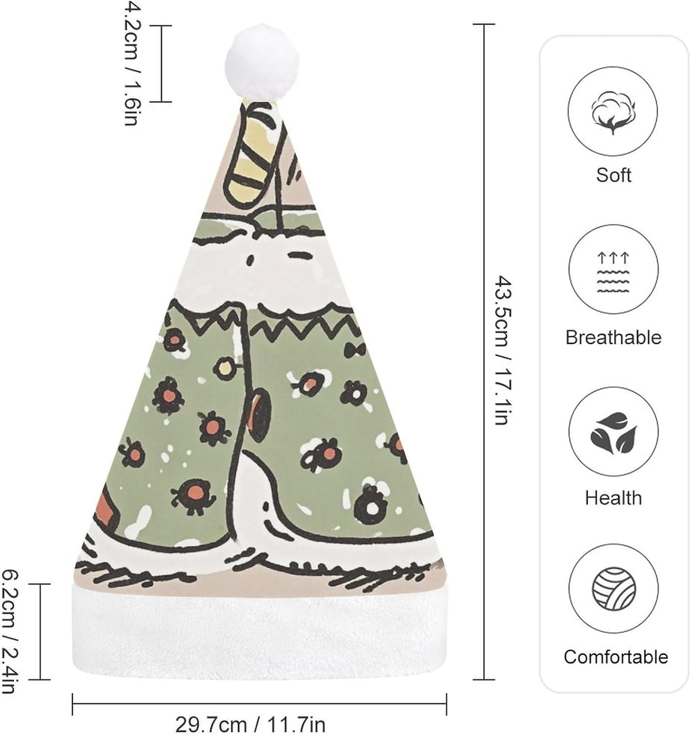 NWGHM Christmas Hat for Adults Stylish Warm Plush Headwear