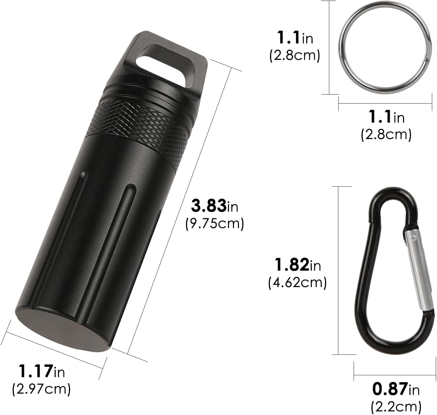 SHIDOW Portable Ashtray with Lid 2Pcs Black