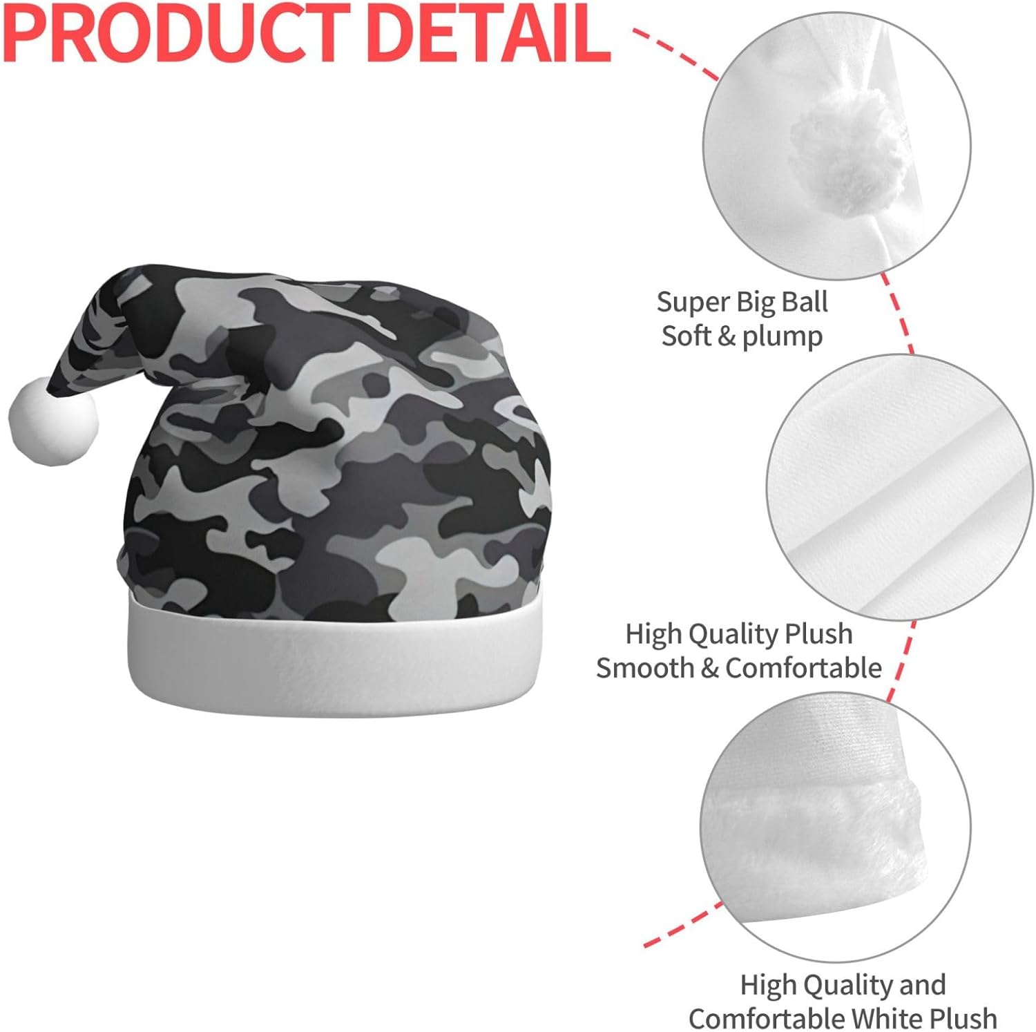 Abstract Camouflage Santa Hat for Christmas Party Favors