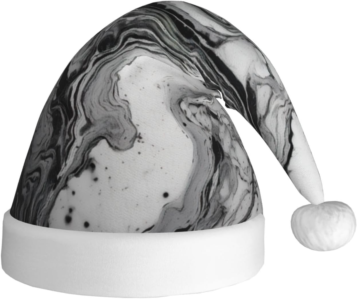 Qin Zheng Marble Texture Print Santa Hat for Women