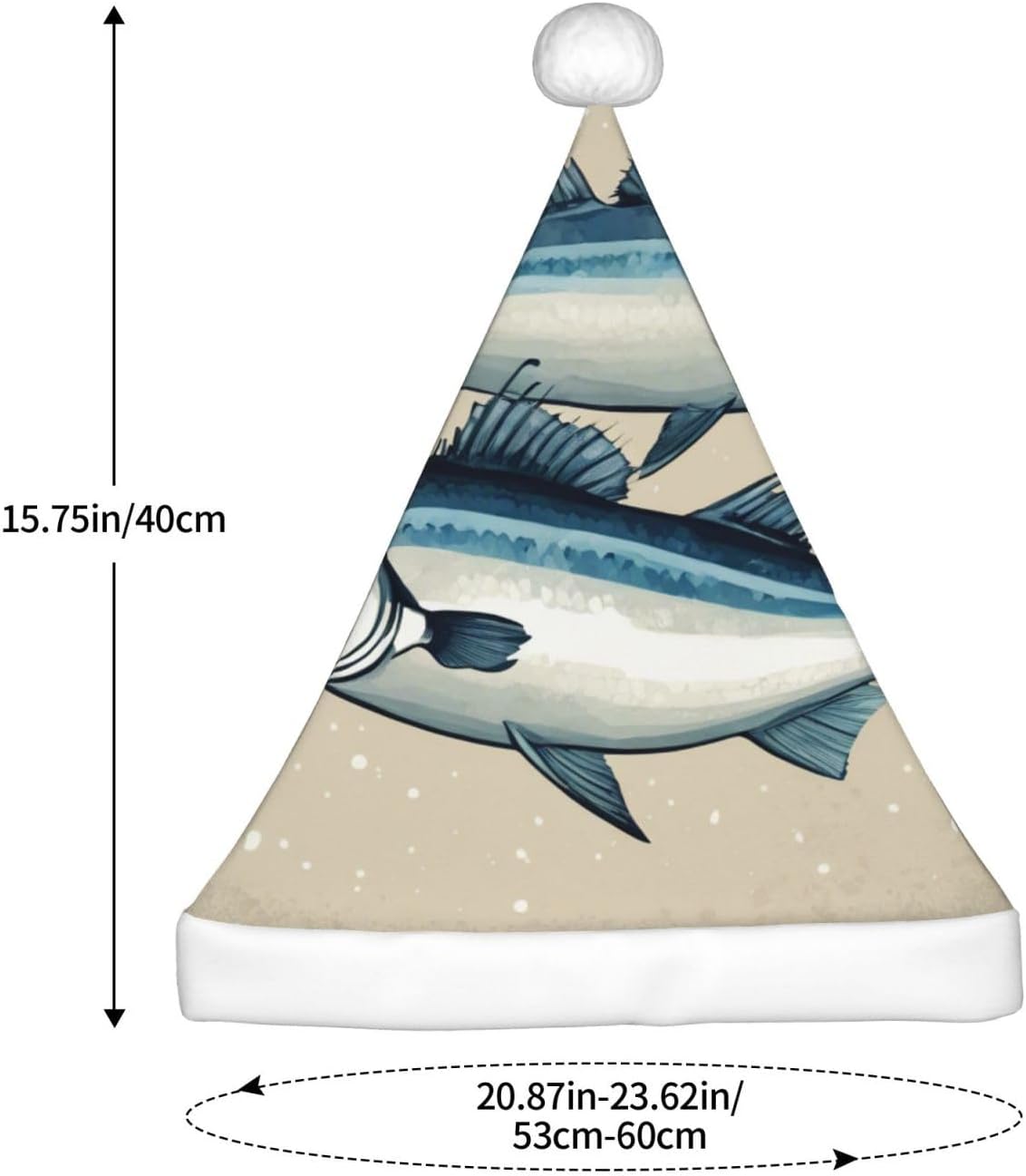 QINZHENG Bluefish Design Santa Hat for Women