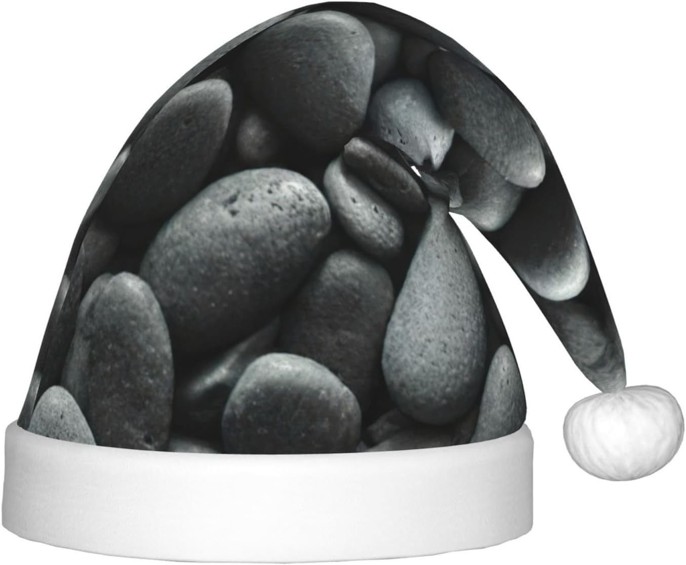 Many Black Pebbles Print Christmas Santa Hat Small Size