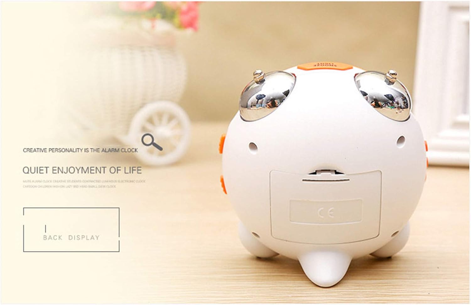 Mechanical Double Bell Alarm Clock with 4-in-1 Display