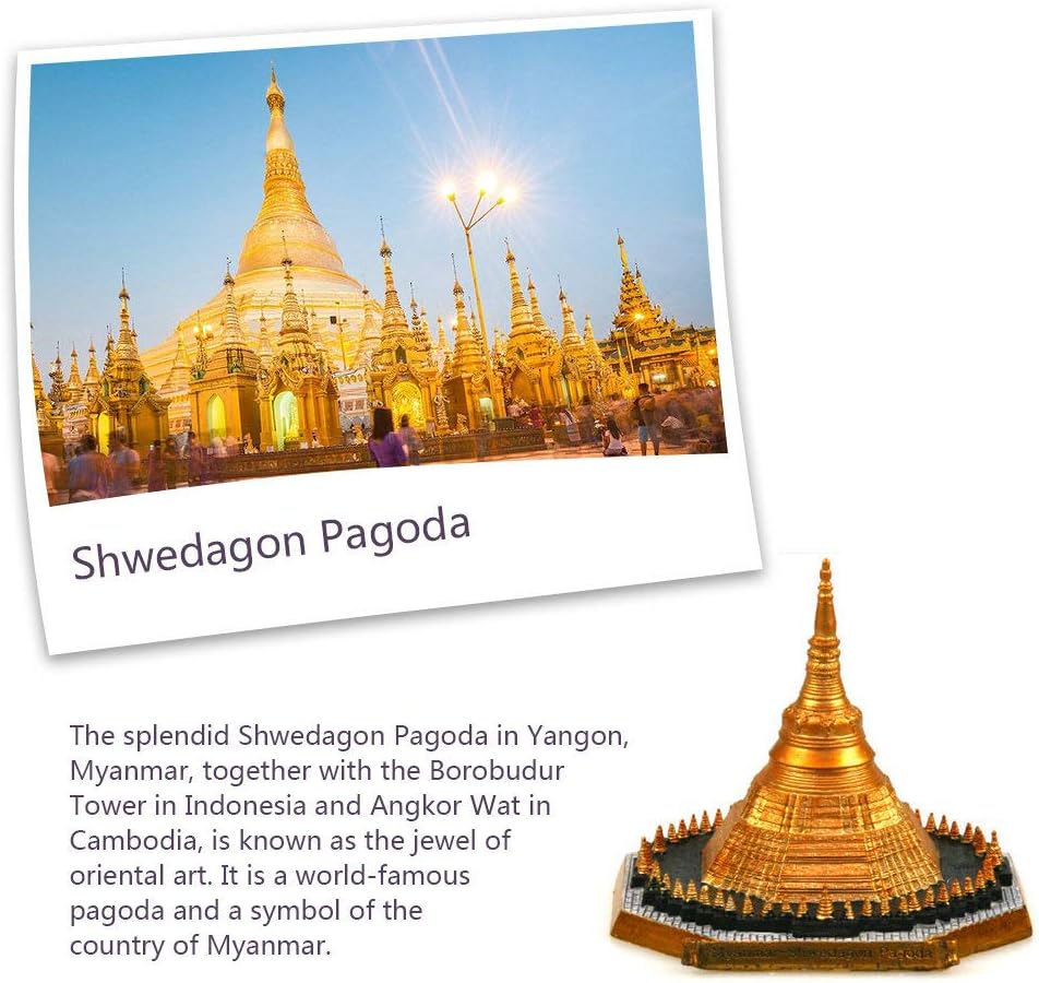 Shwedagon Pagoda Resin Statue Miniature Home Decor