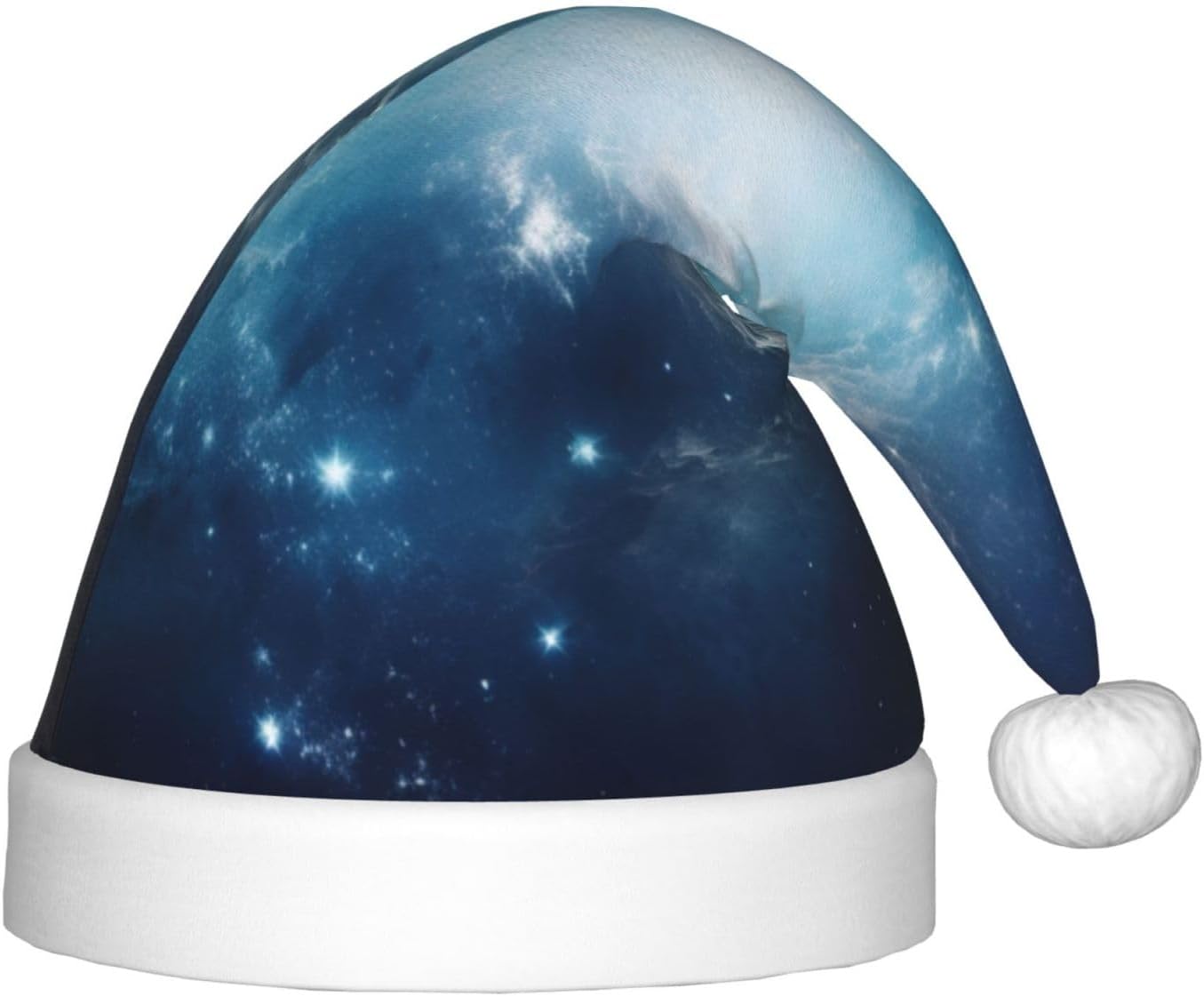 Galaxy Print Christmas Santa Hat for Kids Plush Funny Party Hat