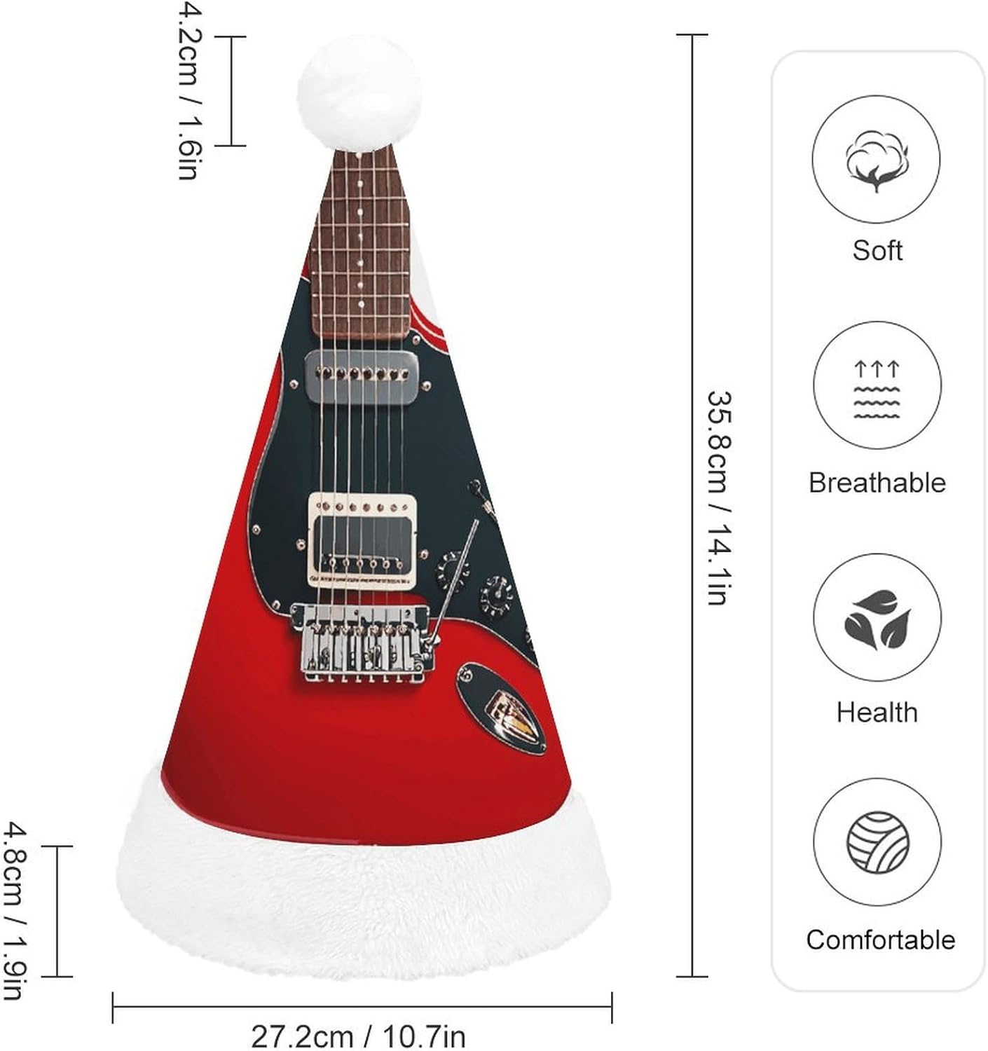 Santa Hat Magic Electric Guitar Christmas Party Hat