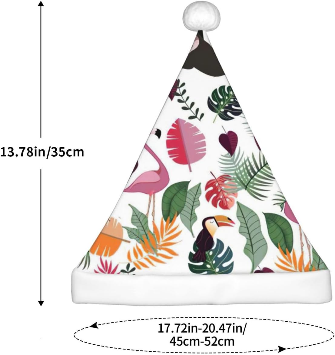 Pink Tropical Sloth Christmas Santa Hat Small