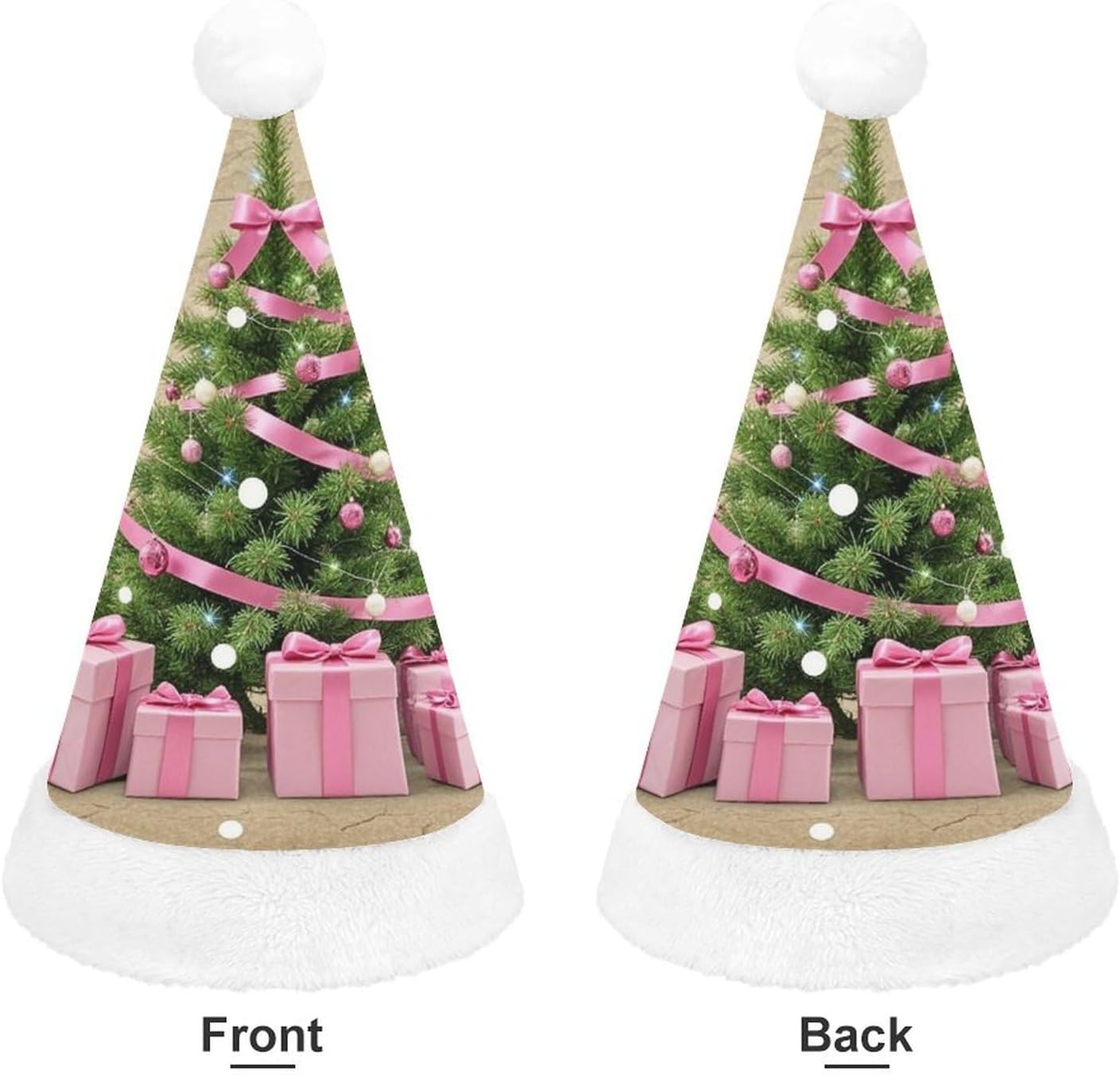 Pink Santa Hat Christmas Party Headwear for Adults