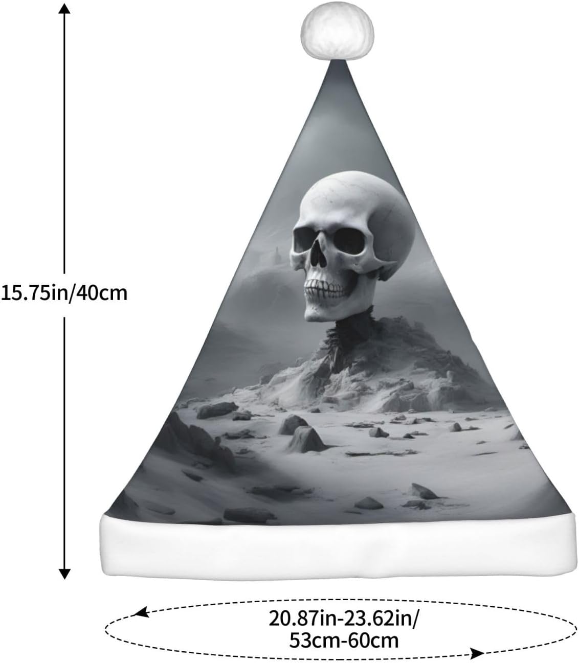 White Punk Santa Hat Plush Christmas Headwear For Adults 1 Pcs