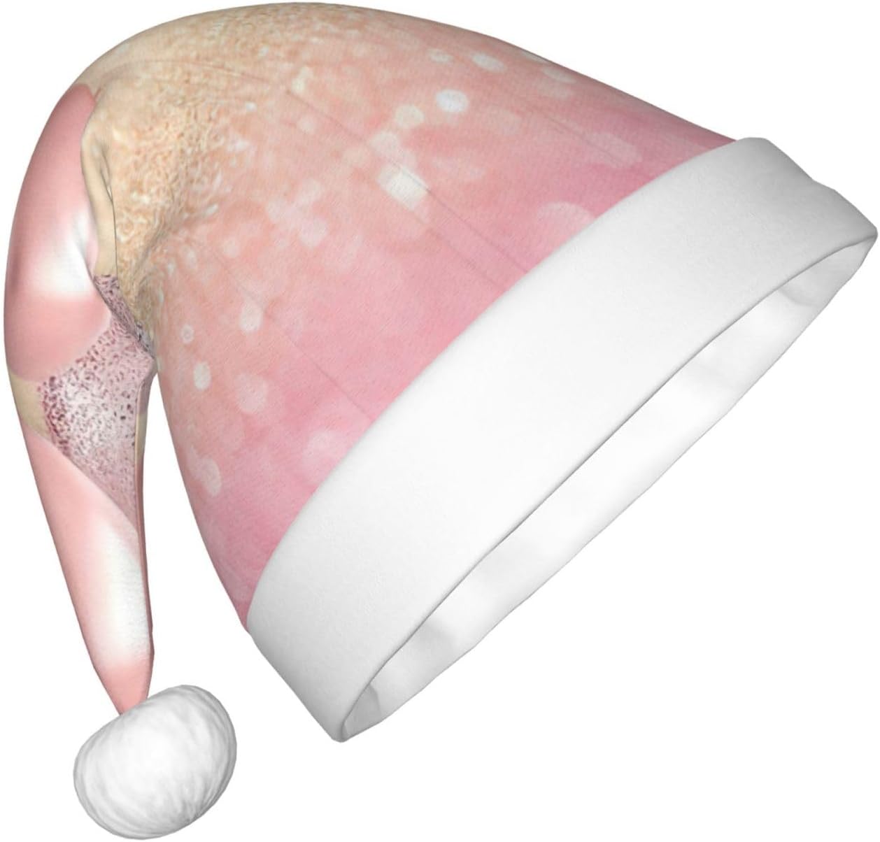 Pink Glitter Balloon Print Santa Hat Small Size