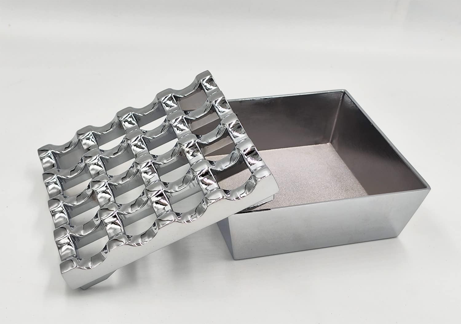 Vintage Metal Cigar Ashtray with 16 Grids