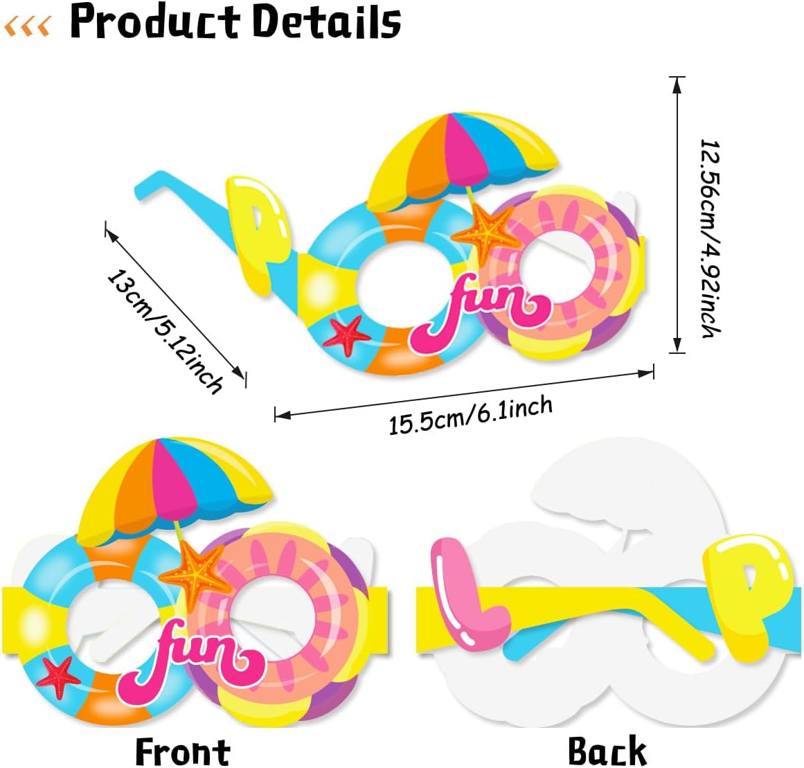 16 Pack Tropical Beach Party Sunglasses Frame