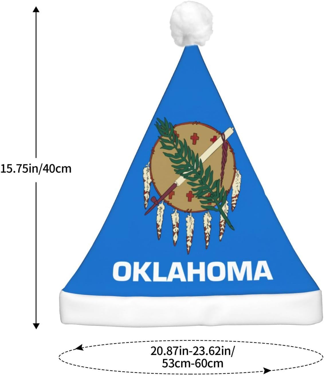 Oklahoma State Flag Christmas Hat with LED Lights 1