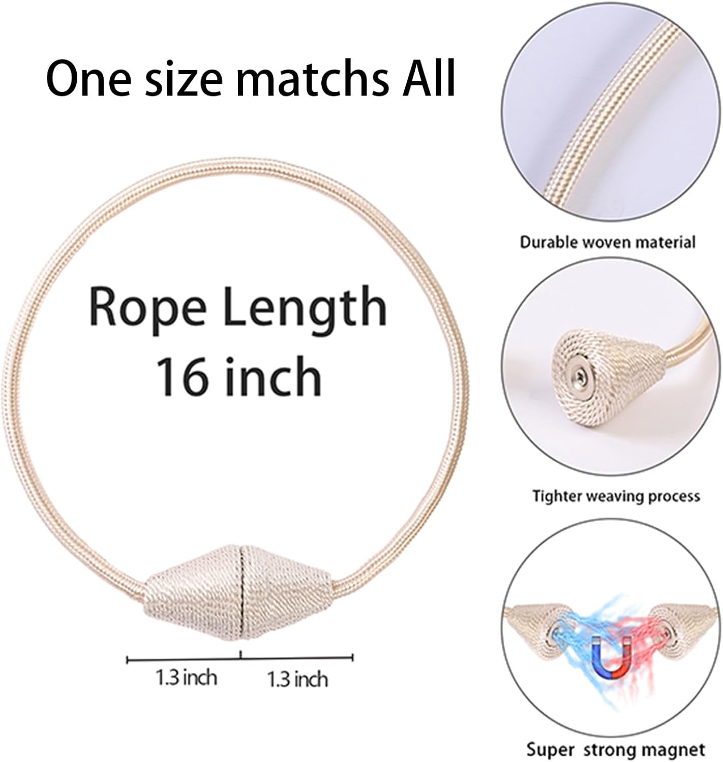 JoySusie Magnetic Curtain Tiebacks Black Cone Shape