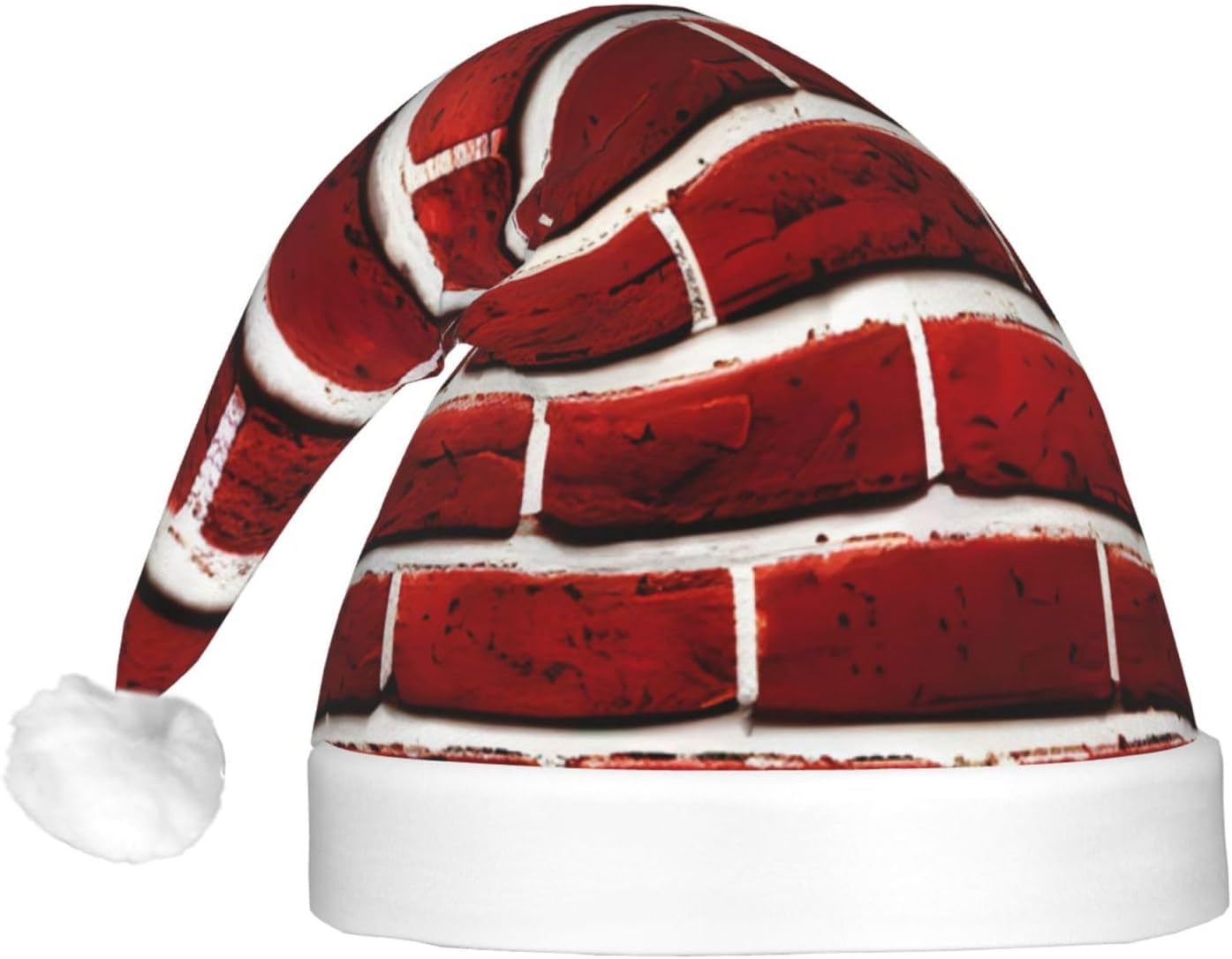 QINZHENG Brick Red LED Santa Hat for Adults Christmas Party Hat