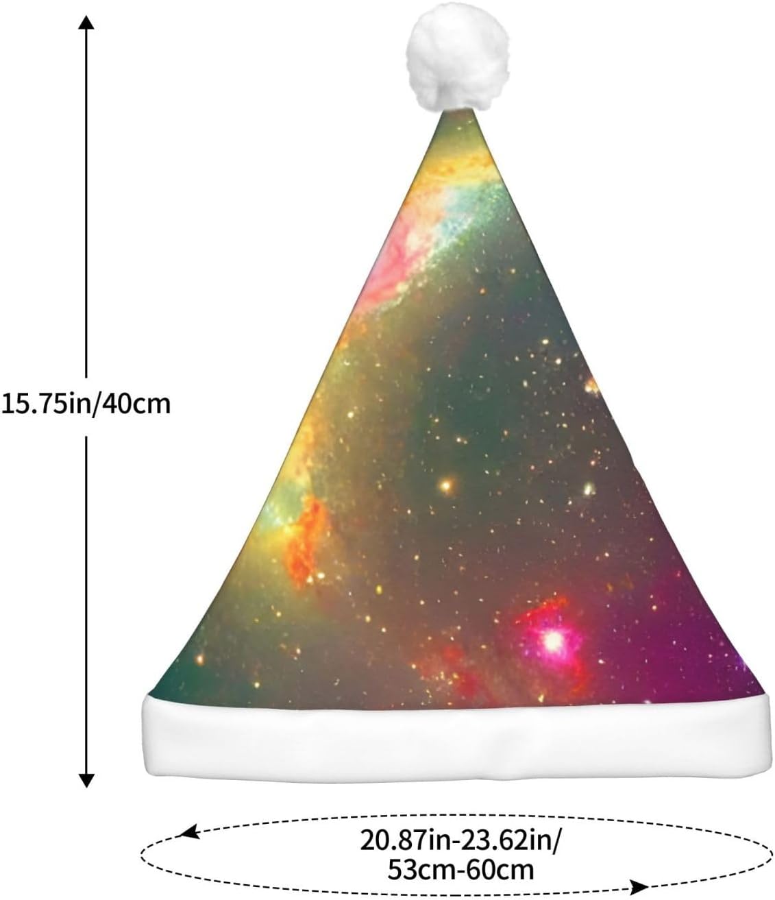 Beautiful Galaxy Print Christmas Santa Hat Plush Light Up