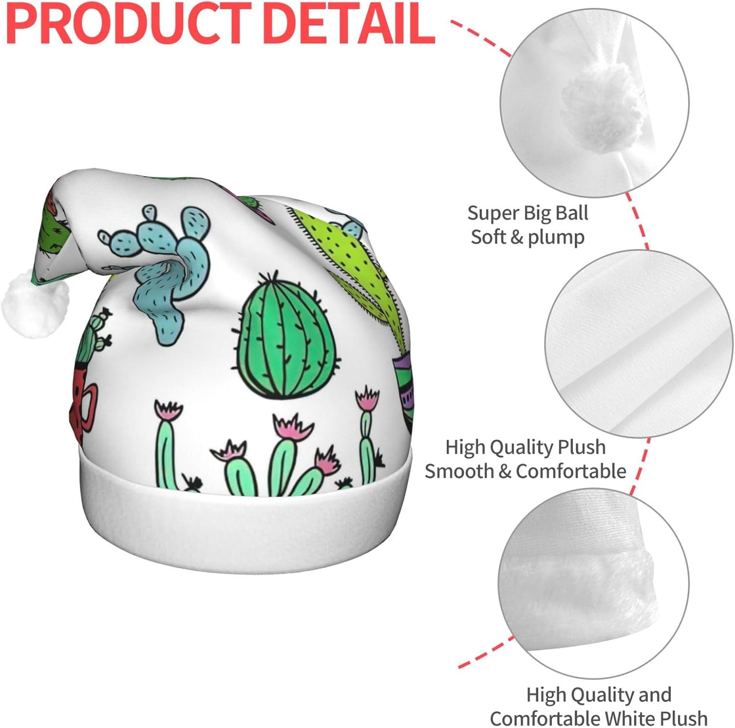 QinZheng LED Light Up Santa Hat Christmas Velvet Adult Headwear