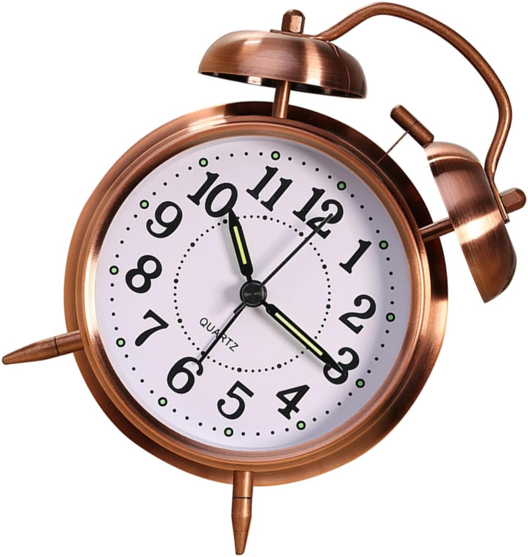 Ciieeo Metallic Silent Luminous Double Bells Alarm Clock Classic Desktop Clock