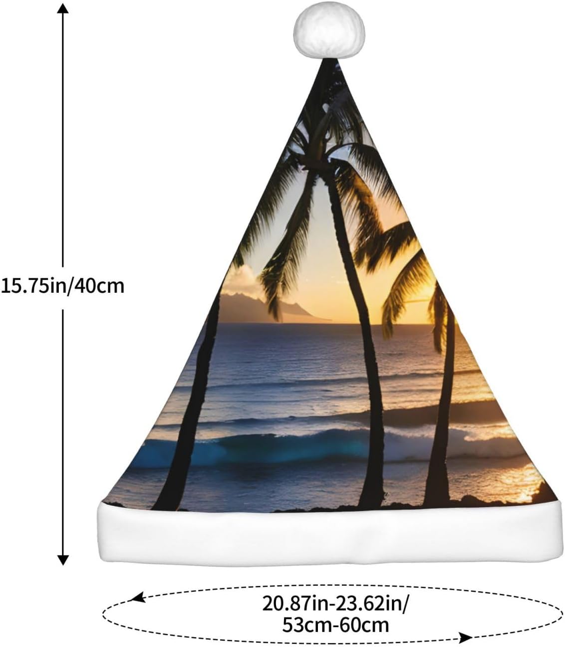QINZHENG Hawaii Sunbeams Santa Hat for Women