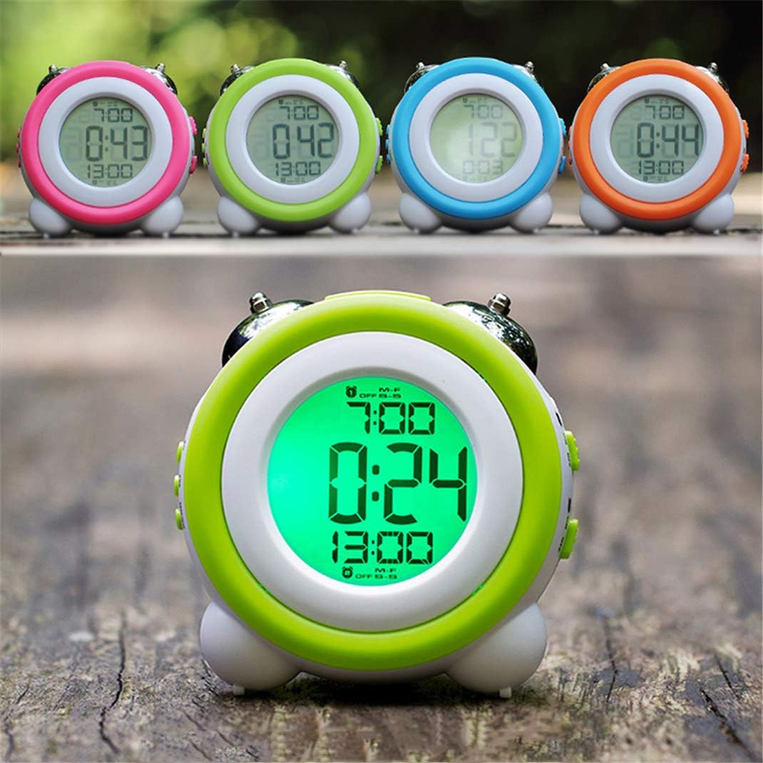 SweetMmj Mechanical Double Bell Alarm Clock with 4-in-1 Display