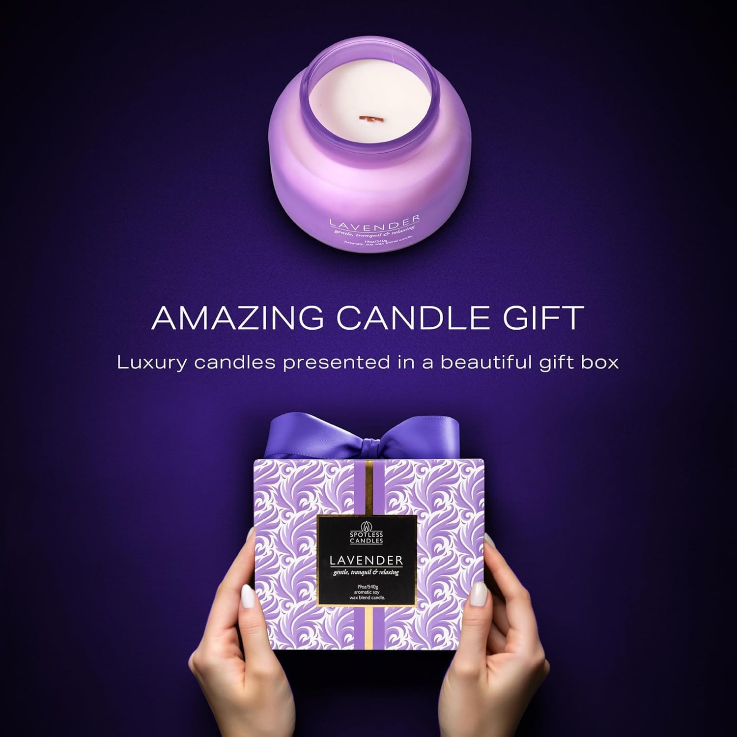 Lavander Volcano Jar Candle with Wooden Wick 19oz