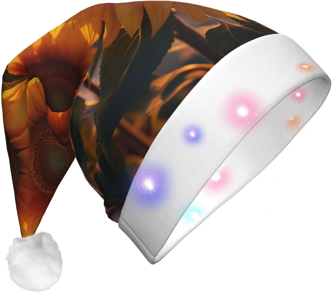 QINZHENG Christmas Santa Hat with LED Lights