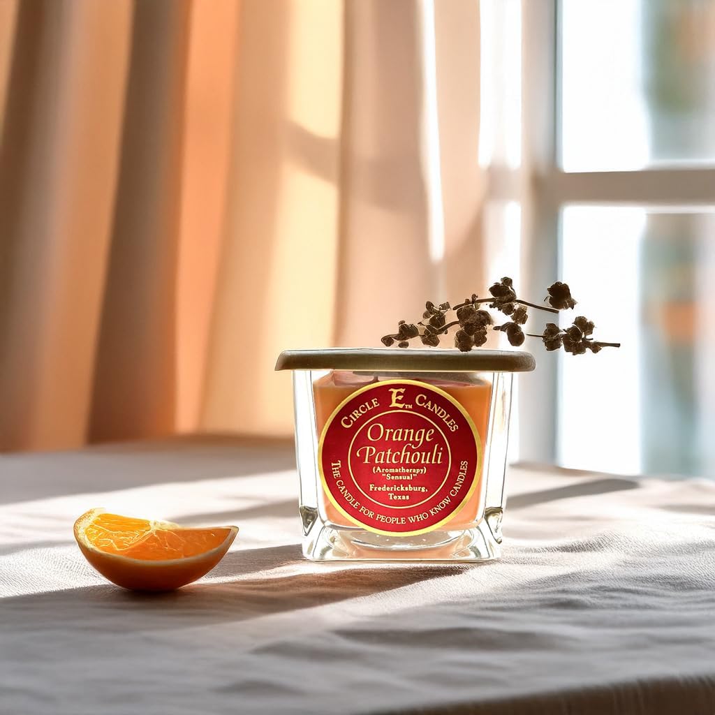 Circle E Candles Orange Patchouli Small Jar Candle 8oz 1 Wick