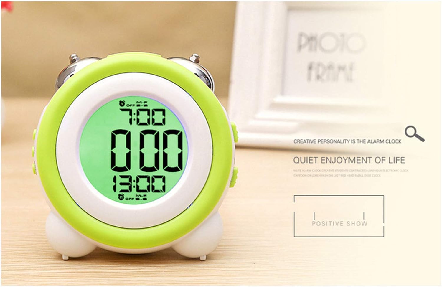 Mechanical Double Bell Alarm Clock with LCD Display