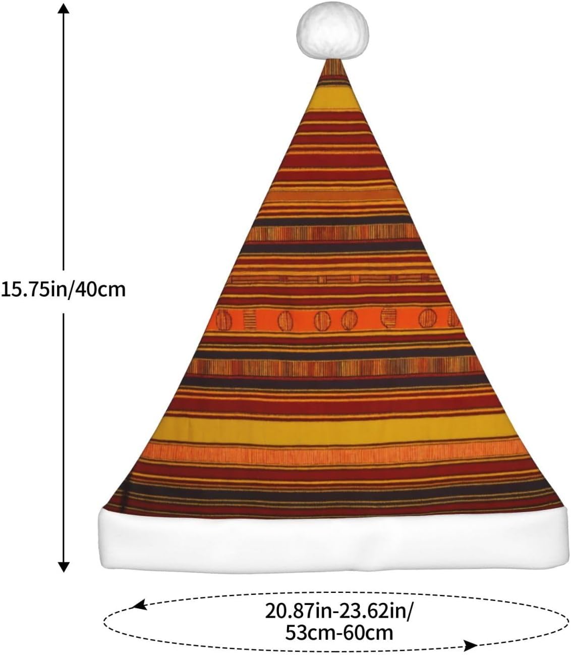 Native American Pattern Christmas Santa Hat Plush for Adults