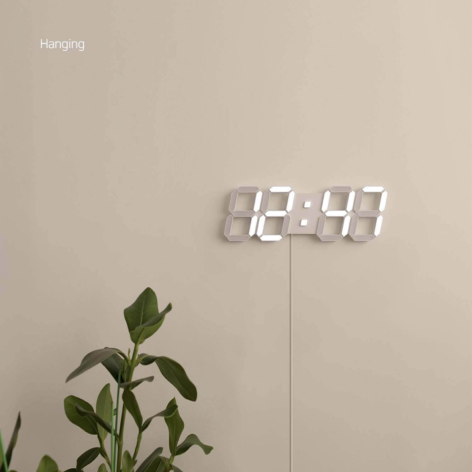 Mooas 3D Pure Slim L LED Clock with Remote Control