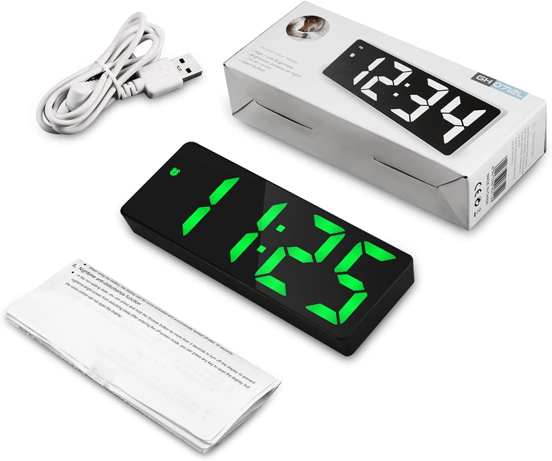 LOFICOPER 65 Inch LED Alarm Clock with Snooze and Brightness Control