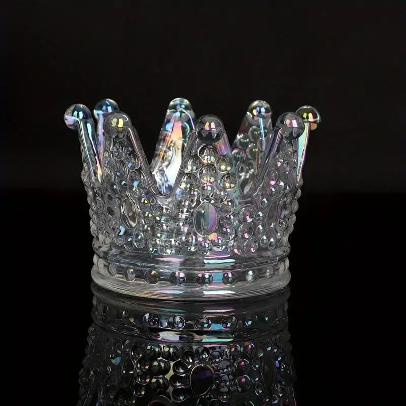 3Pcs Creative Glass Ashtray with Crown Design
