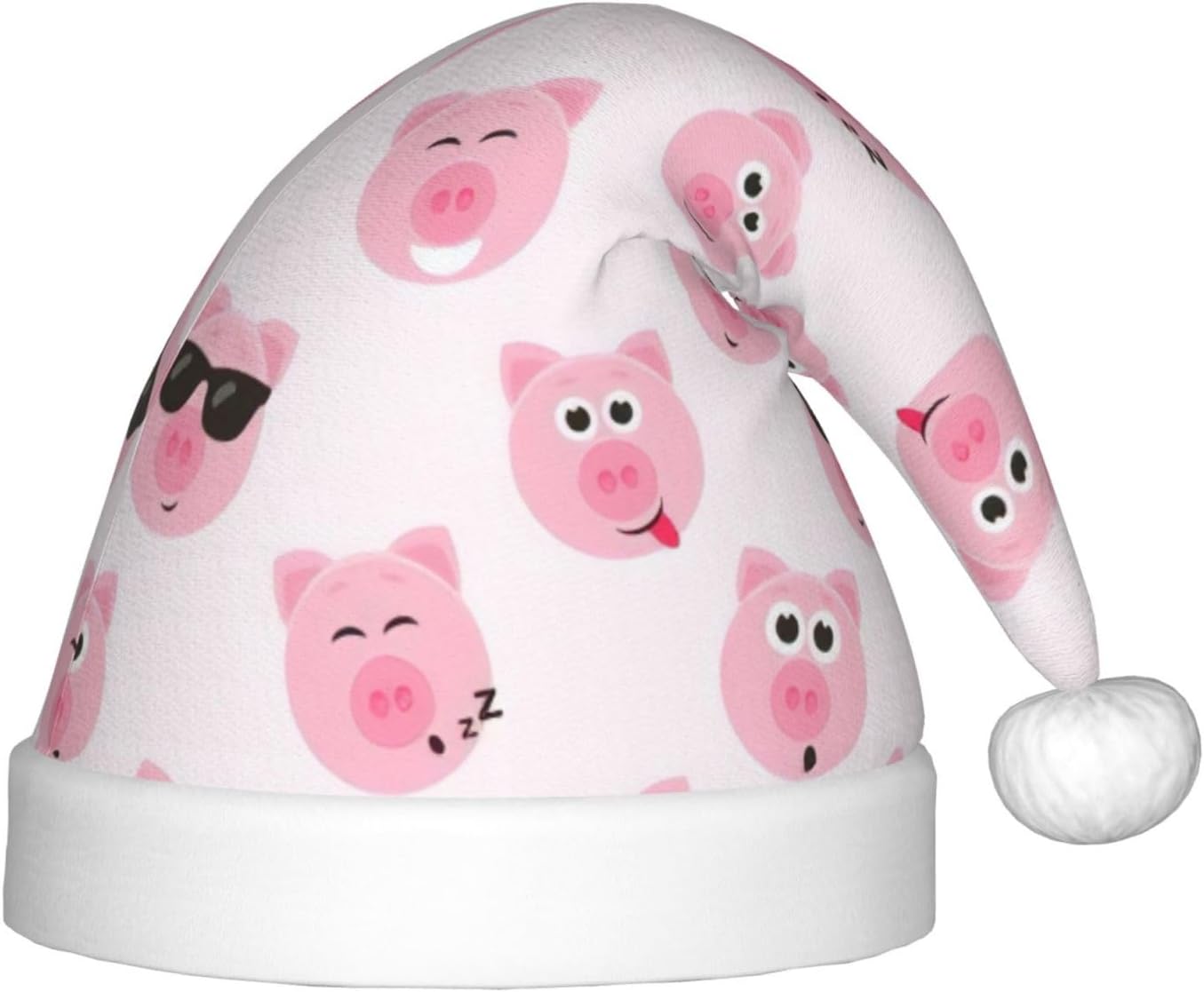 Funny Pink Pig Face Christmas Santa Hat Small Size
