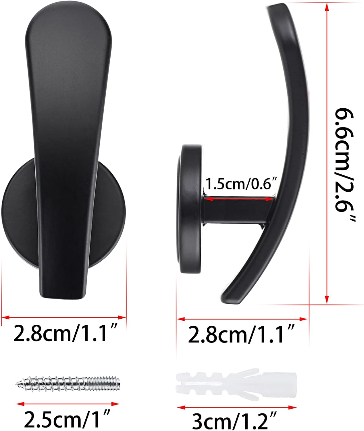 Sumnacon 4Pcs Aluminum Curtain Holdbacks - Black