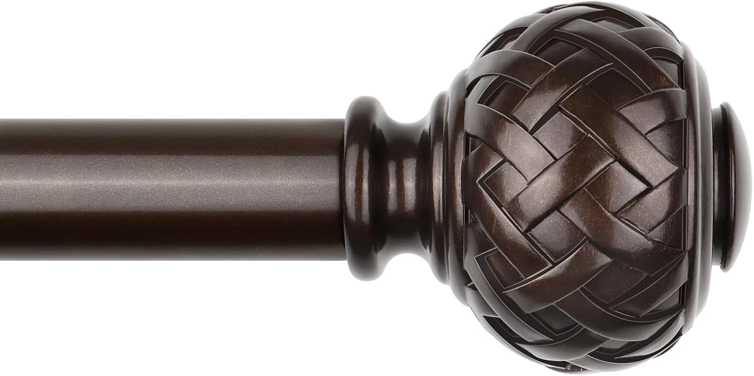 TONIAL Curtain Rod 32 to 120 Inches Bronze Adjustable Single Rods