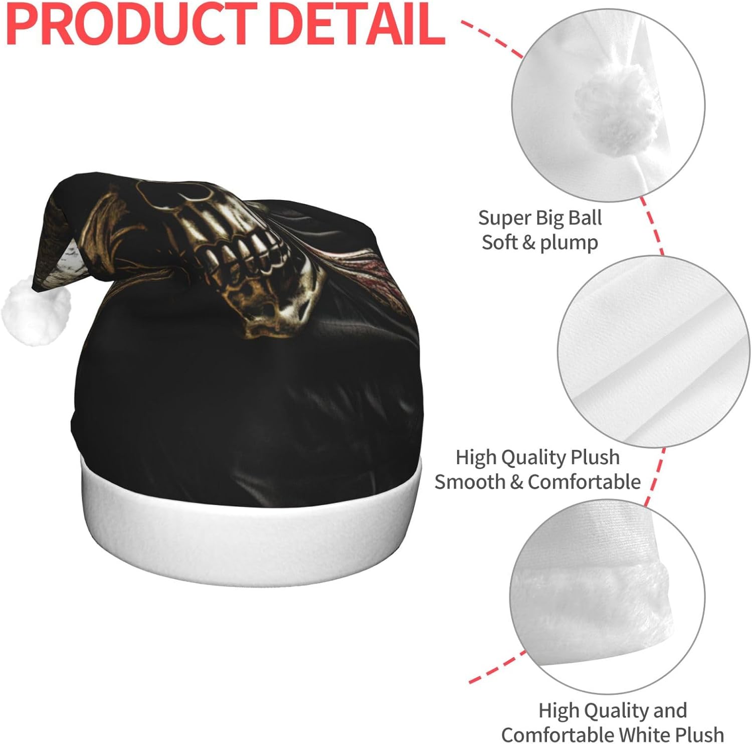 QINZHENG LED Pirate Flag Santa Hat for Christmas Party