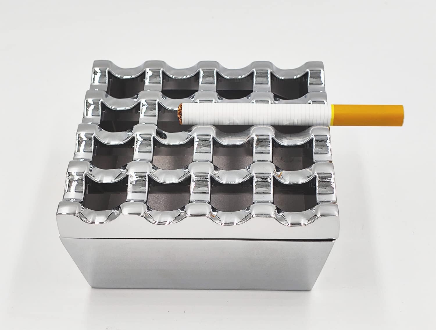 Vintage Metal Cigar Ashtray with 16 Grids