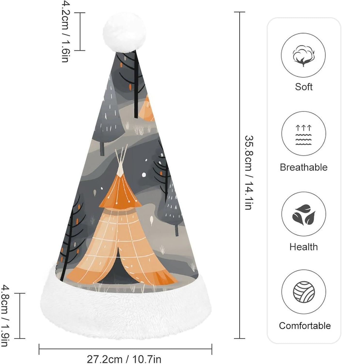 Christmas Tree Hat for Adults - Santa Hat Tent Costume Headwear