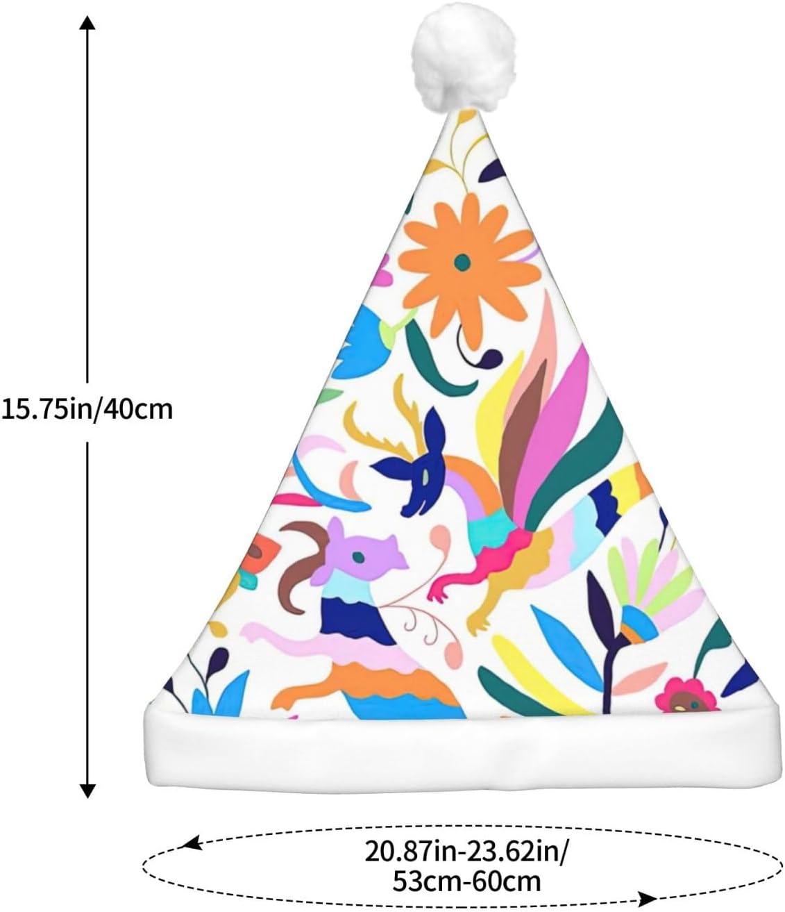 QINZHENG LED Christmas Santa Hat with Animal Print