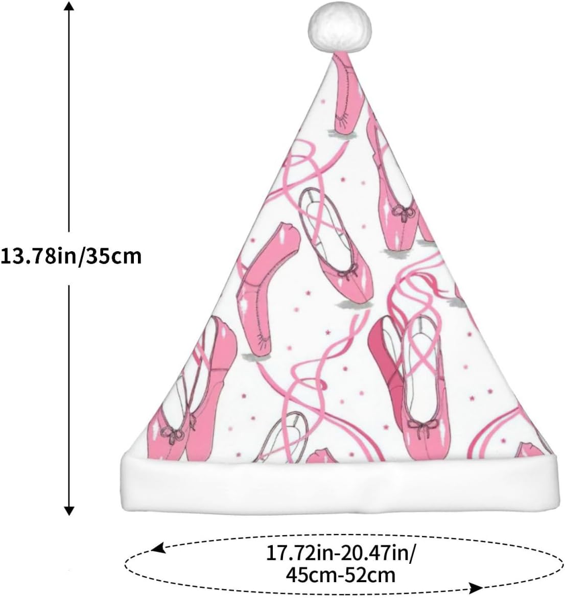 Pink Ballet Shoes Santa Hat Christmas Party Headwear