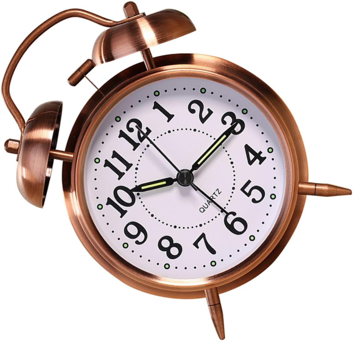Vaguelly Classic Double Bells Alarm Clock with Luminous Display