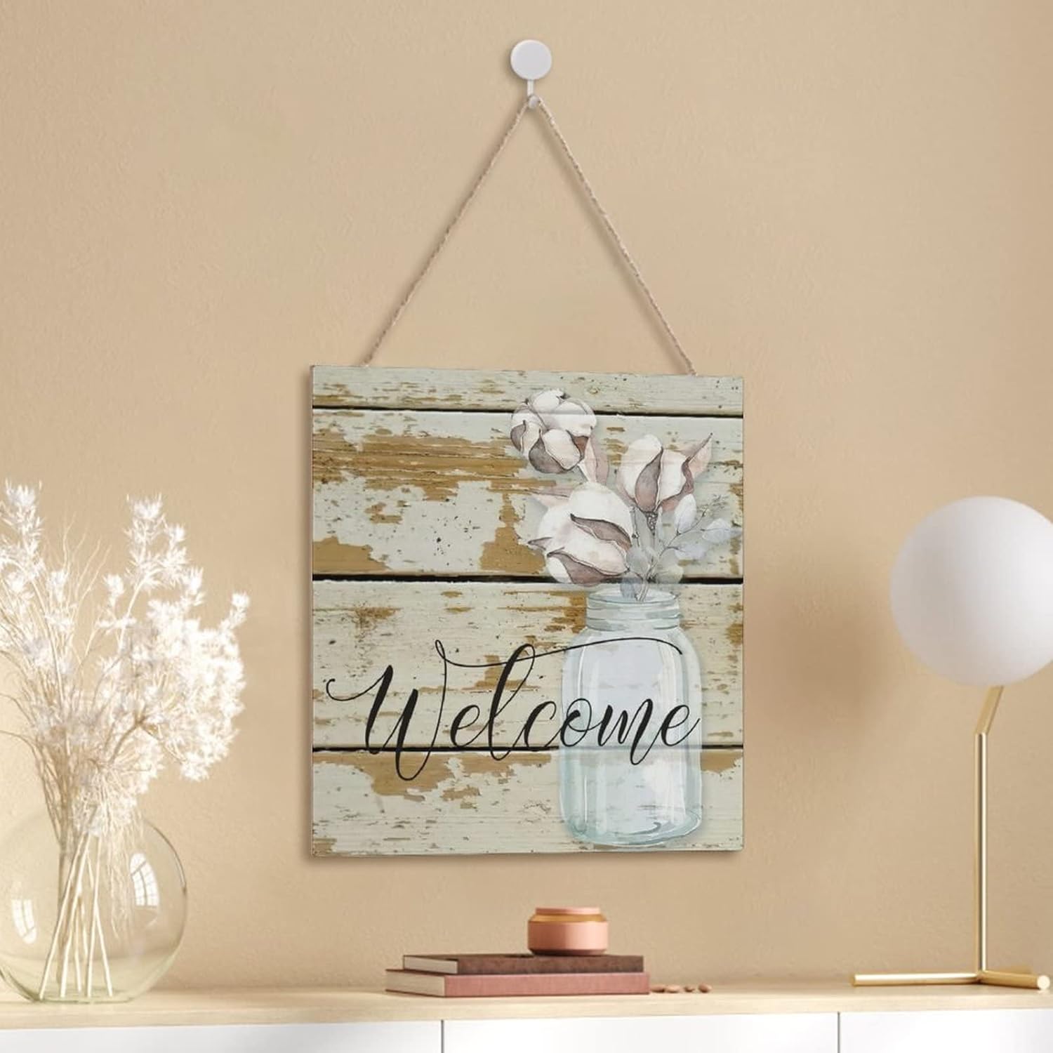 Rustic Wood Sign 12x12 Inch Decorative Wall Art