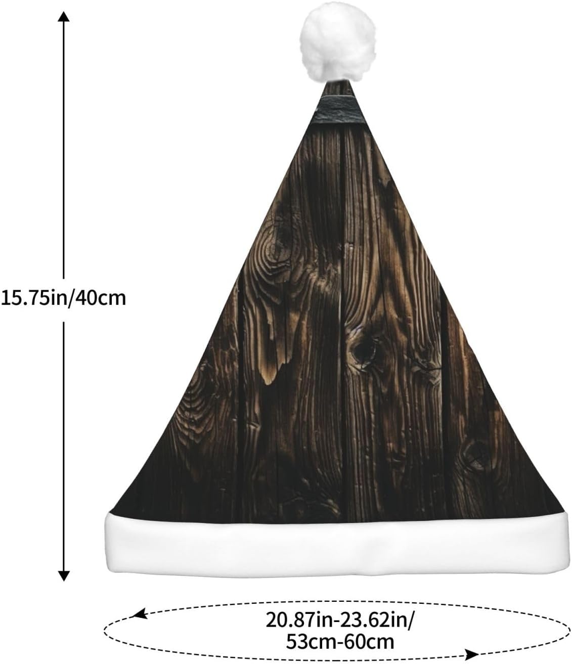 QINZHENG LED Christmas Santa Hat with Wooden Door Print