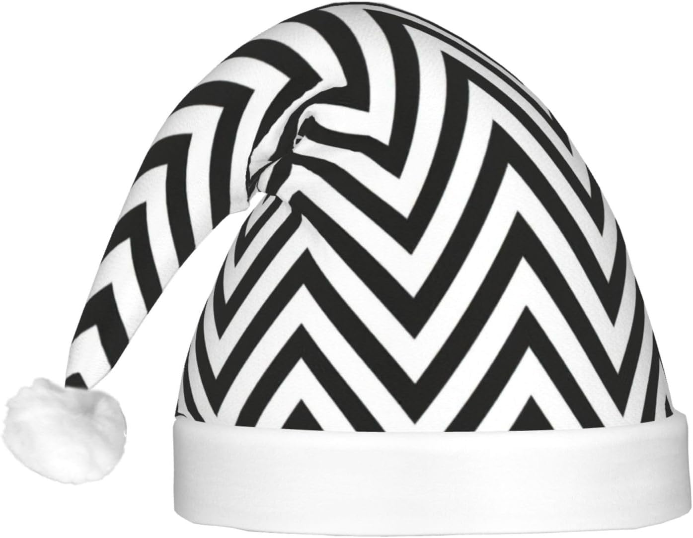 ZigZag Stripe Christmas Santa Hat Plush Light Up