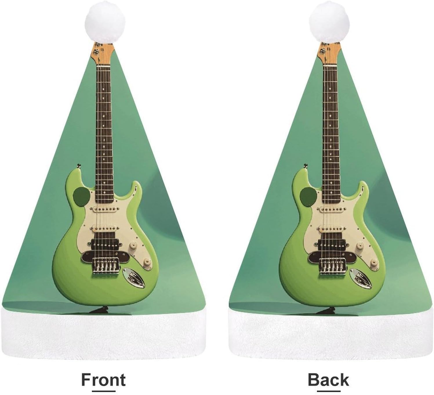 Santa Hat Music Green Christmas Guitar Party Hat