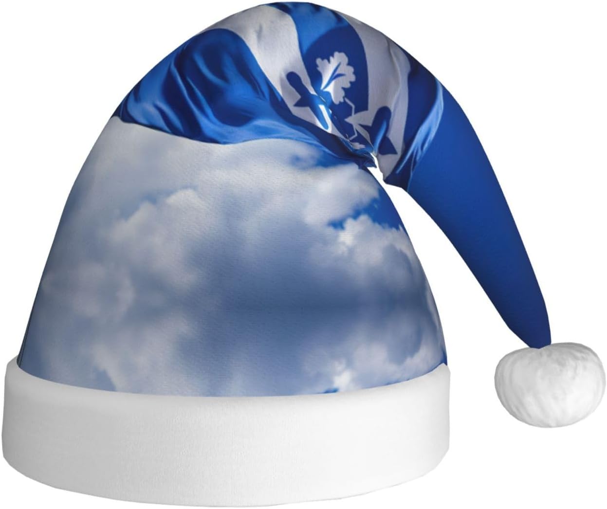 Blue Honduras Flag Santa Hat for Christmas Party Adult Plush