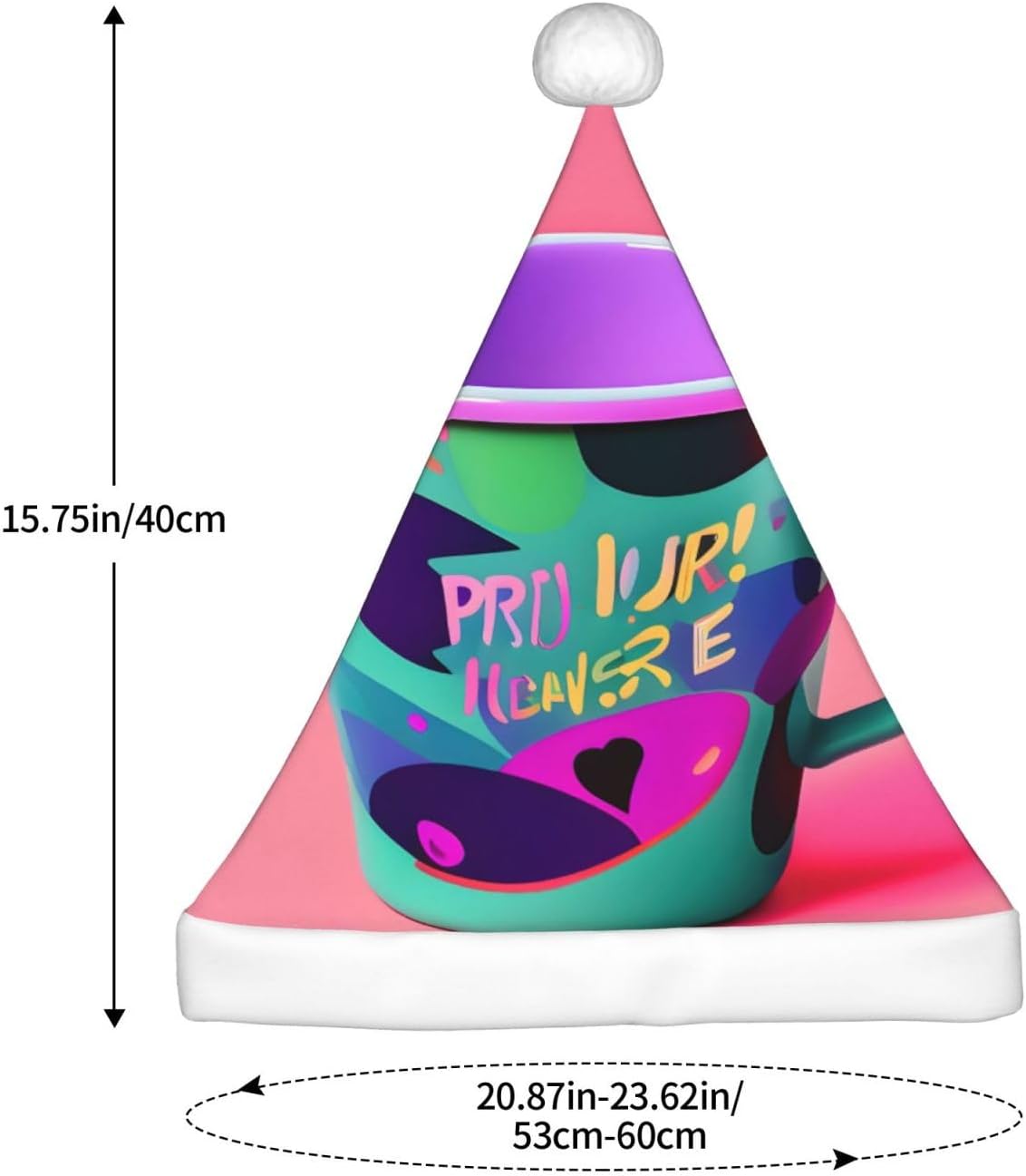 QINZHENG 90s Cup Design Santa Hat for Women