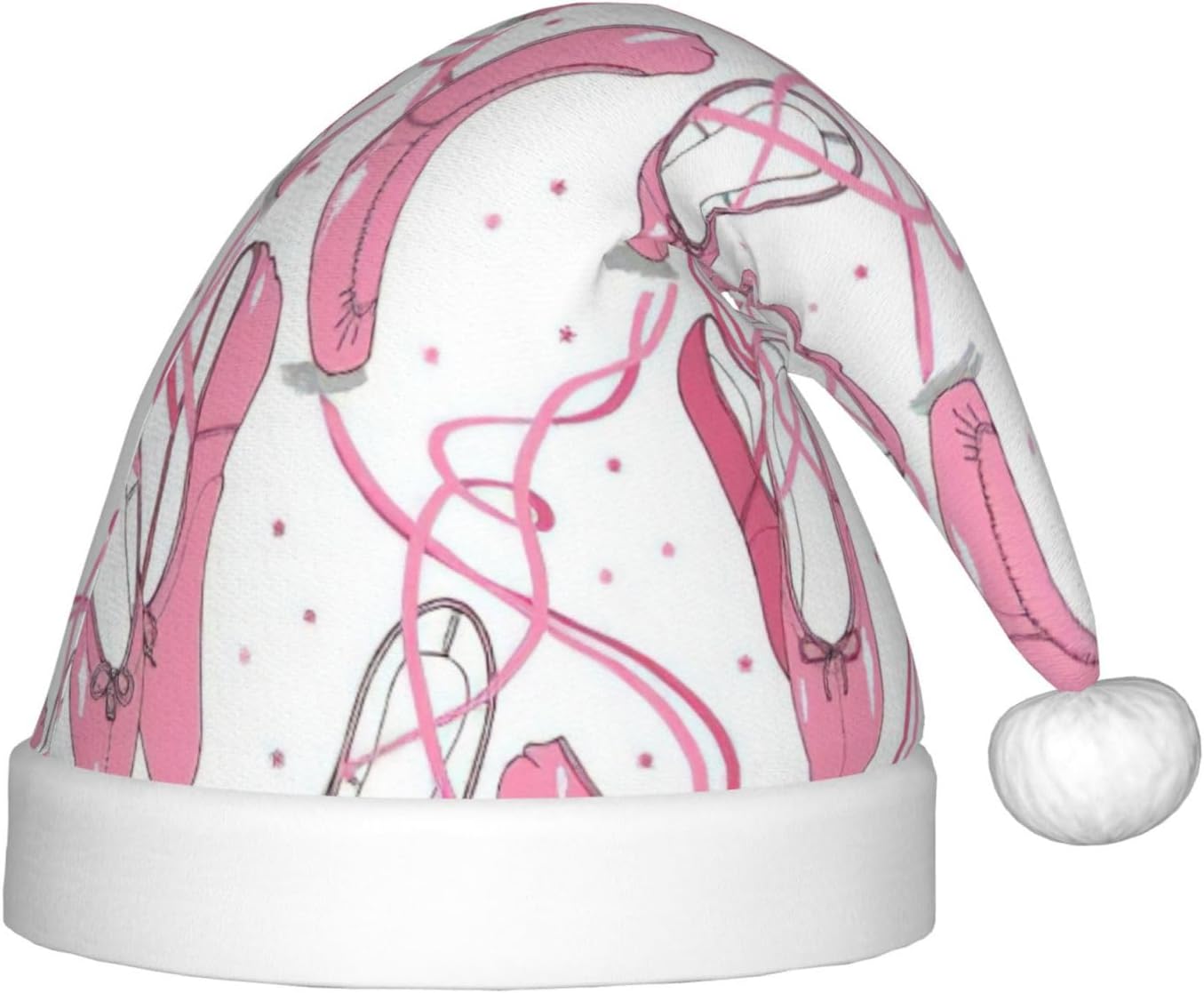 Pink Ballet Shoes Santa Hat Christmas Party Headwear